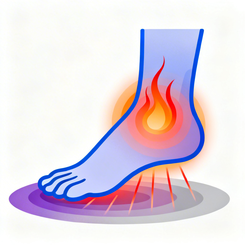 Burning foot pain illustration